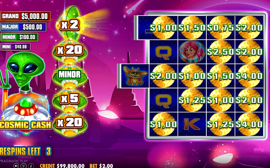 Une colonne pleine débloque un prix UFO dans Cosmic Respins